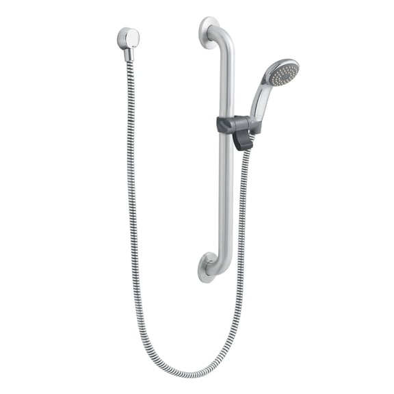 Moen 52224GBP25 Single Function Hand Shower Package with Hose and Slide Bar Included, Chrome/Stainless