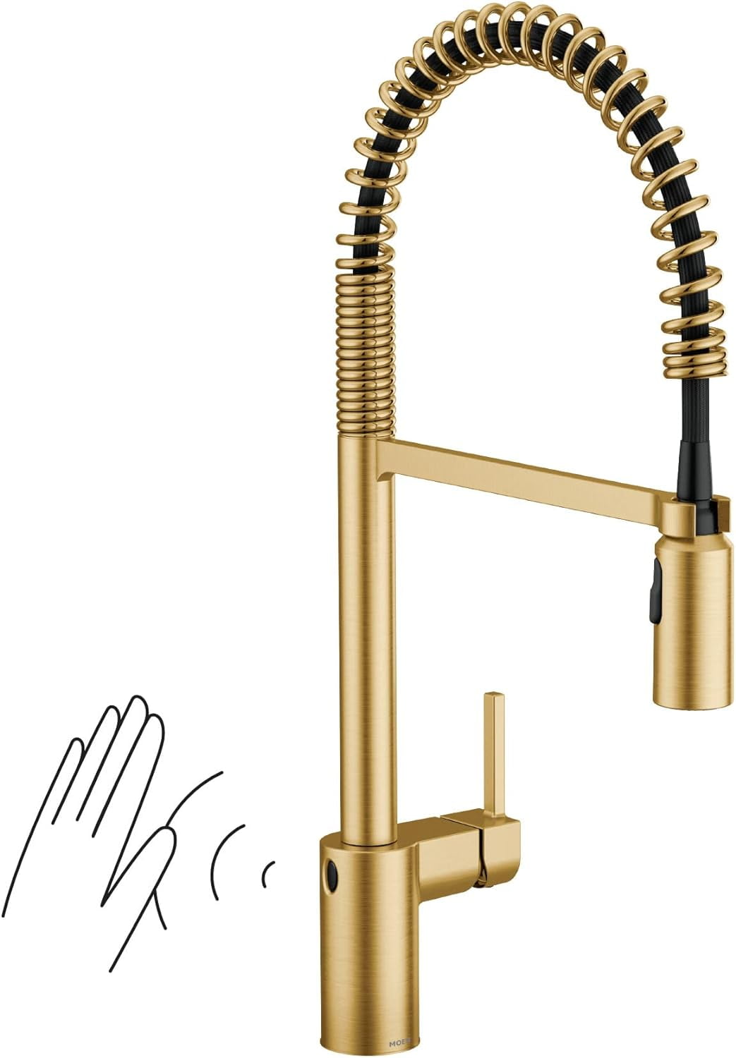Brushed Gold Stainless Steel Spring Pulldown Kitchen Faucet