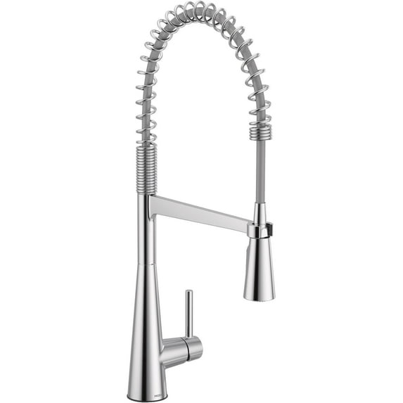 Moen 5925 Sleek One Handle Pre-Rinse Spring Pulldown Kitchen Faucet with Power Boost, Chrome