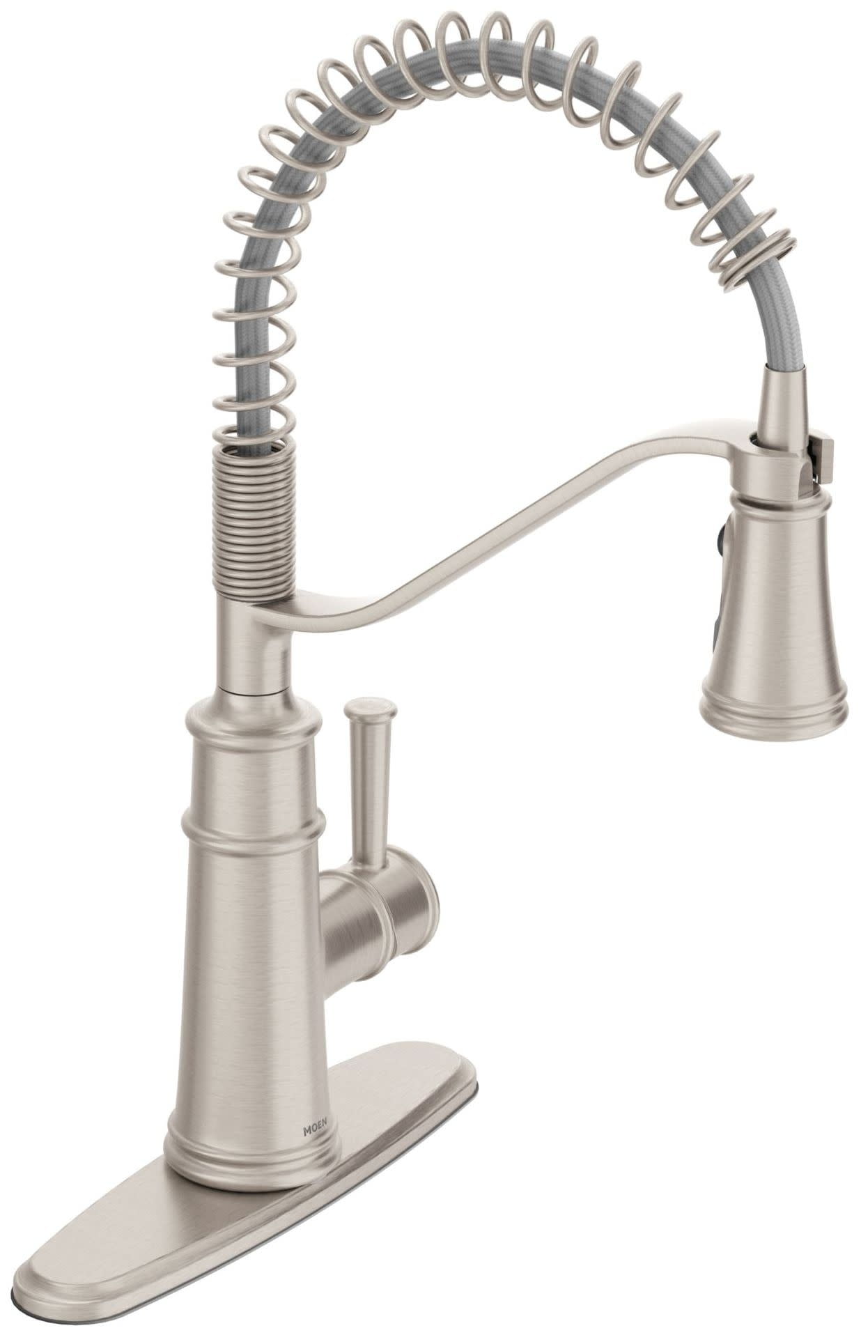 Moen 5927SRS Belfield 1.5 GPM Single Hole Pre-Rinse Pull Down Kitchen Faucet - Spot Resist