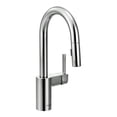 thumbnail image 1 of Moen Align Chrome One-Handle Pulldown Bar Faucet with Power Clean featuring Reflex Docking Spray Head, 1-3 Hole Bar Sink Faucet with Retractable Sprayer, 1 of 7
