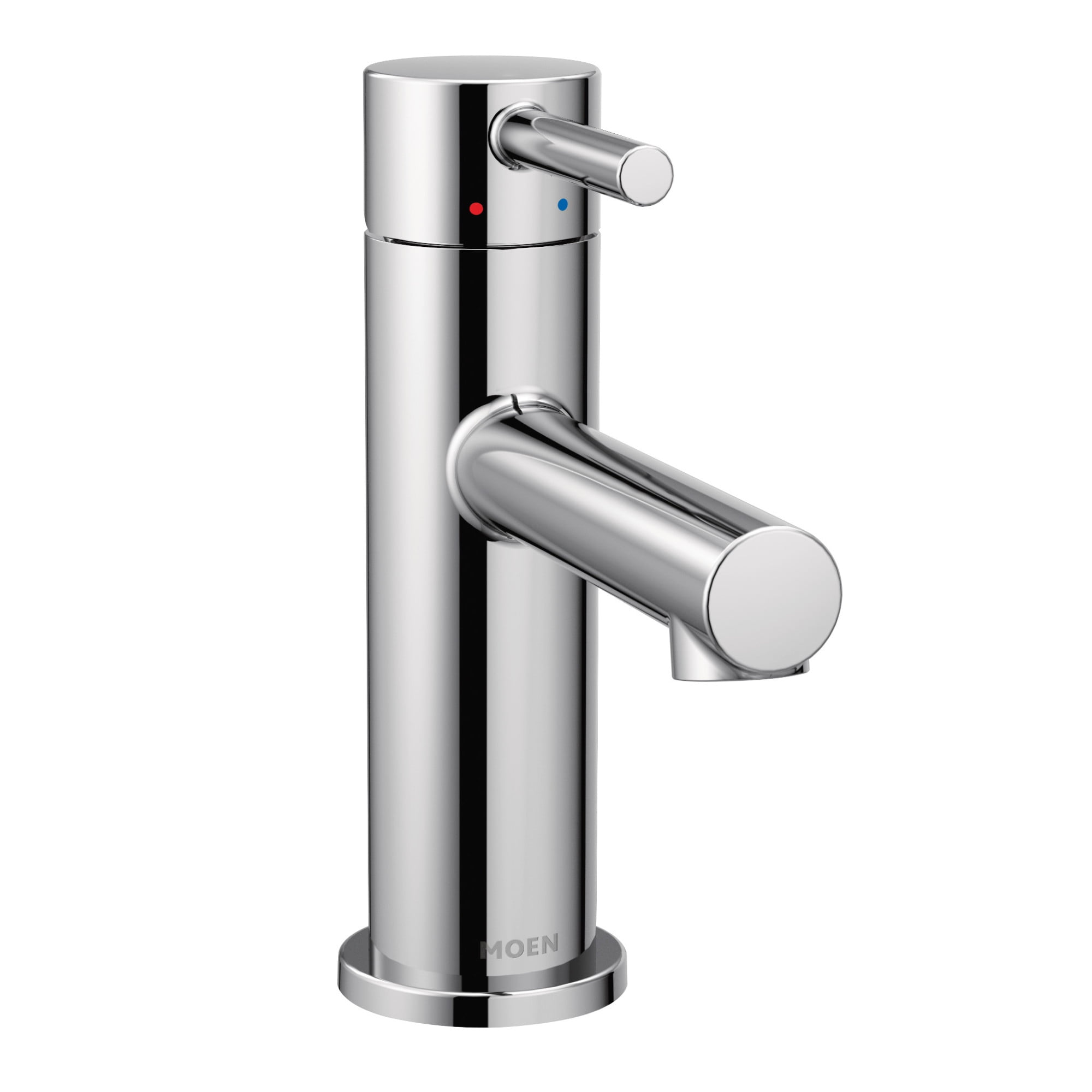 Align Modern Black Chrome Single Hole Bathroom Faucet with Drain Assembly