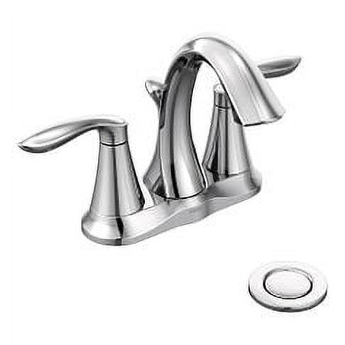 Eva Chrome Two-Handle Centerset Bathroom Faucet with Drain Assembly