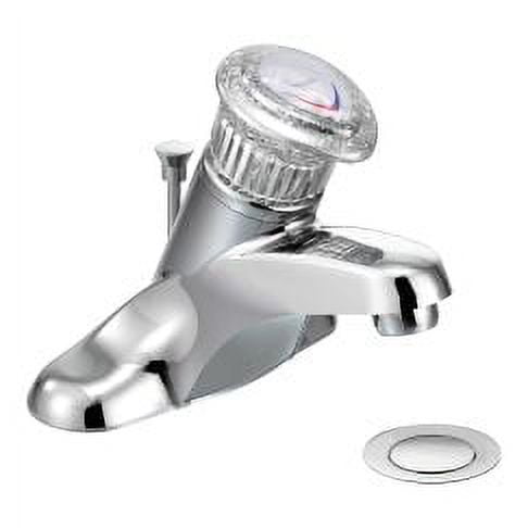 Chrome Single Handle Centerset Bathroom Faucet with Acrylic Knob