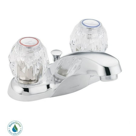 Moen 64919 Chateau Two-Handle Low Arc Bathroom Faucet, Chrome