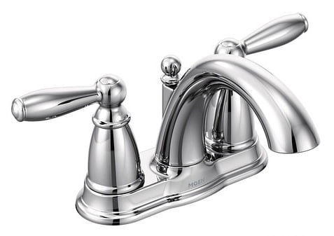 Brantford Polished Chrome Two-Handle 4" Centerset Bathroom Faucet