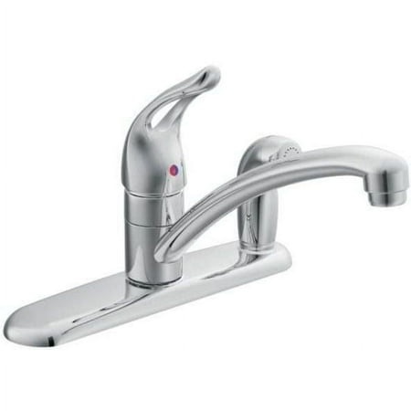 Moen 67434 Chateau Low-Arc Kitchen Faucet with Side Spray, Chrome