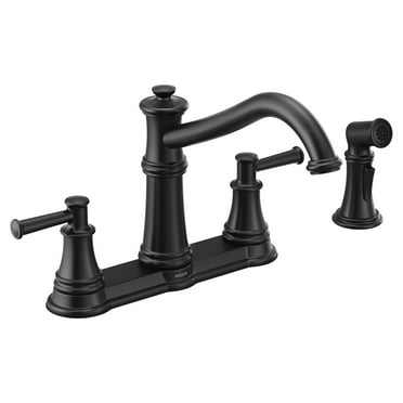 Moen 7255 Belfield 1.5 GPM High-Arc Double Handle Kitchen Faucet - Black
