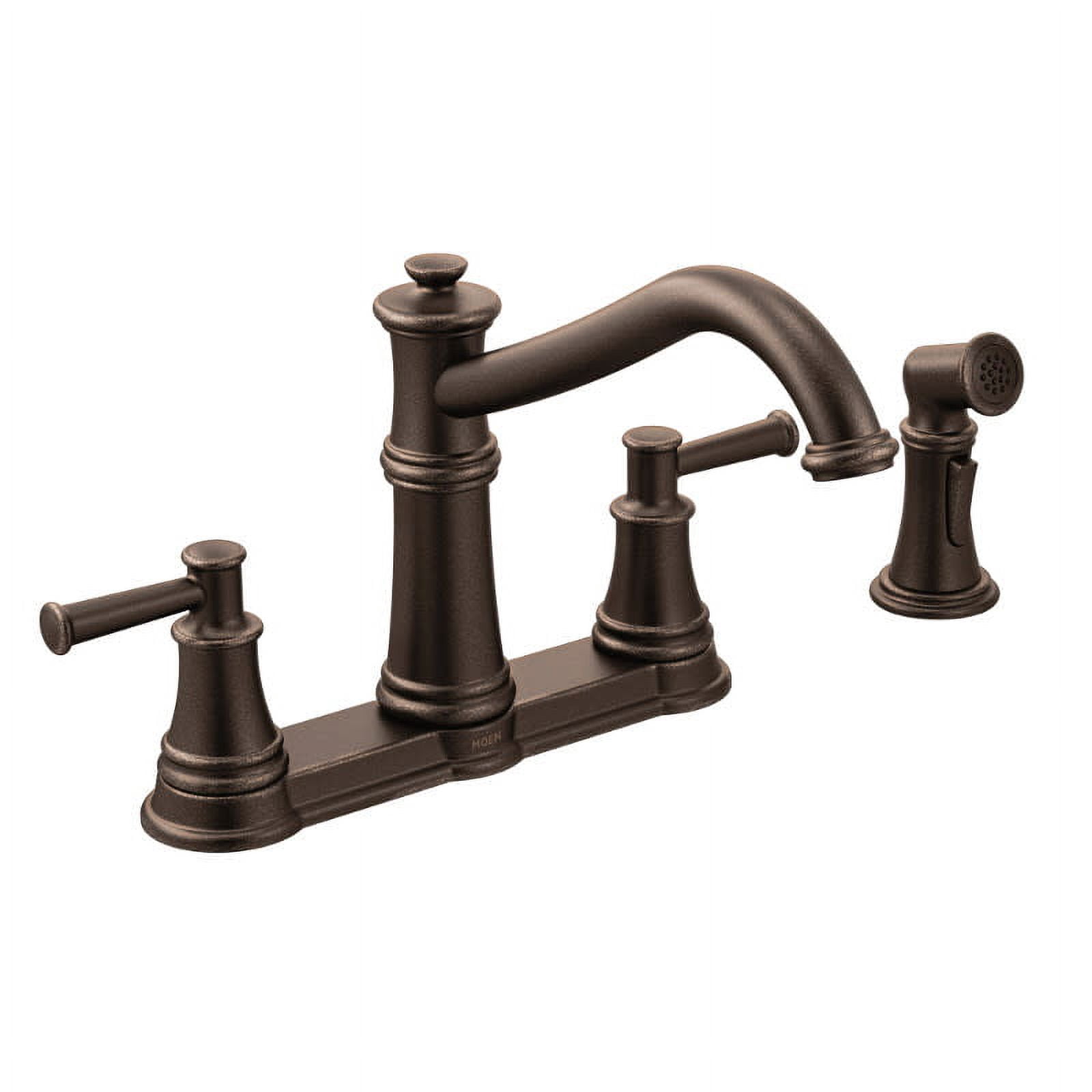 Moen 7255ORB Belfield 1.5 GPM High-Arc Double Handle Kitchen Faucet - Bronze
