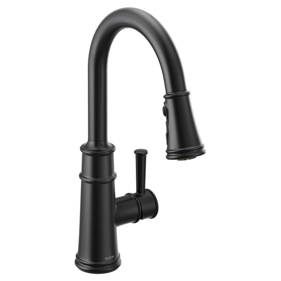 Moen 7260BL Belfield Single Handle Pull Down Kitchen Faucet in Matte Black