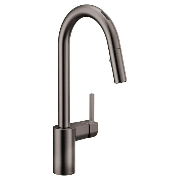Moen 7565EVBLS Align Smart Faucet Touchless Pull Down Sprayer Kitchen Faucet with Voice Control and Power Boost, Spot Resist Black Stainless