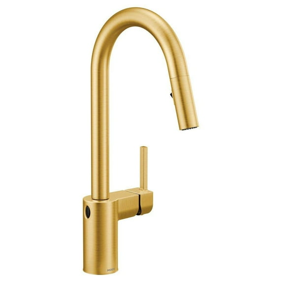 Moen 7565EWBG Align Single Handle Pull Down Touchless Kitchen Faucet in Brushed Gold