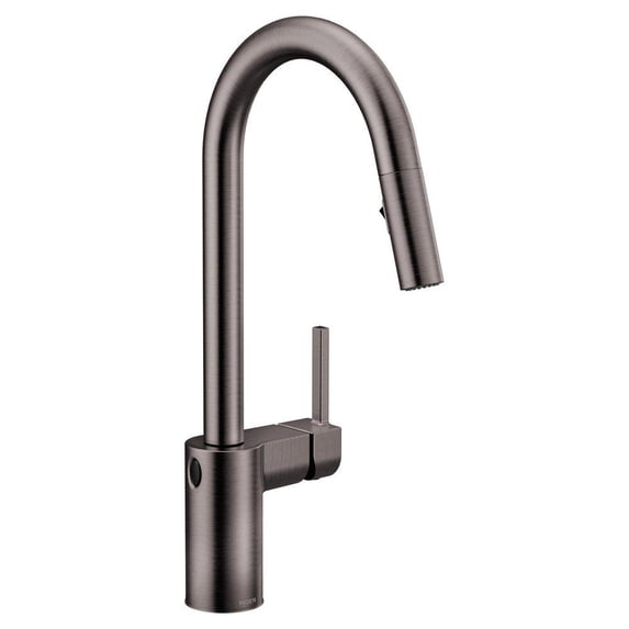 Moen 7565EWBLS Align Single Handle Pull Down Touchless Kitchen Faucet in Black Stainless