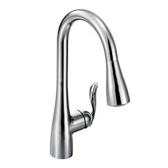 Moen Lindley One-Handle Low Arc Kitchen Faucet with Side Sprayer ...