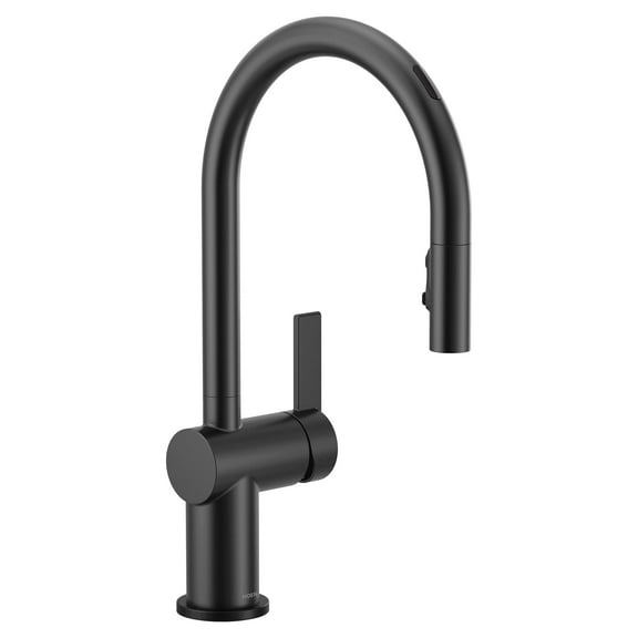 MOEN 7622EVBL Cia Single-Handle Smart Touchless Pull Down Sprayer Kitchen Faucet with Voice Control and Power Clean in Matte Black