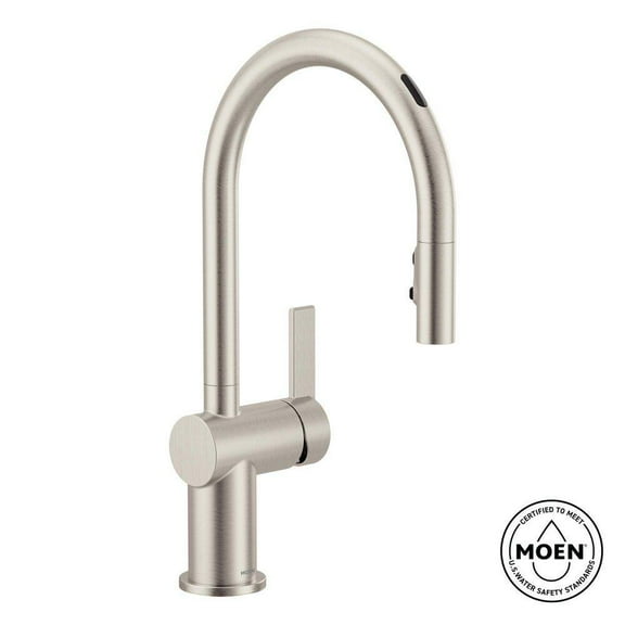 MOEN 7622EVSRS Cia Single-Handle Smart Touchless Pull Down Sprayer Kitchen Faucet with Voice Control and Power Clean in Stainless