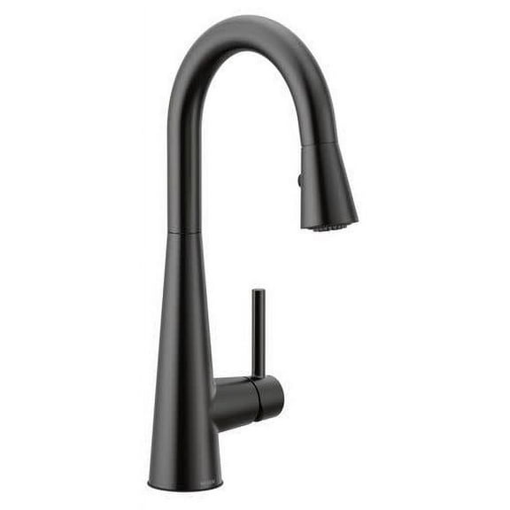 Moen 7664BL Sleek Single Handle Pull Down Bar Faucet - Matte Black