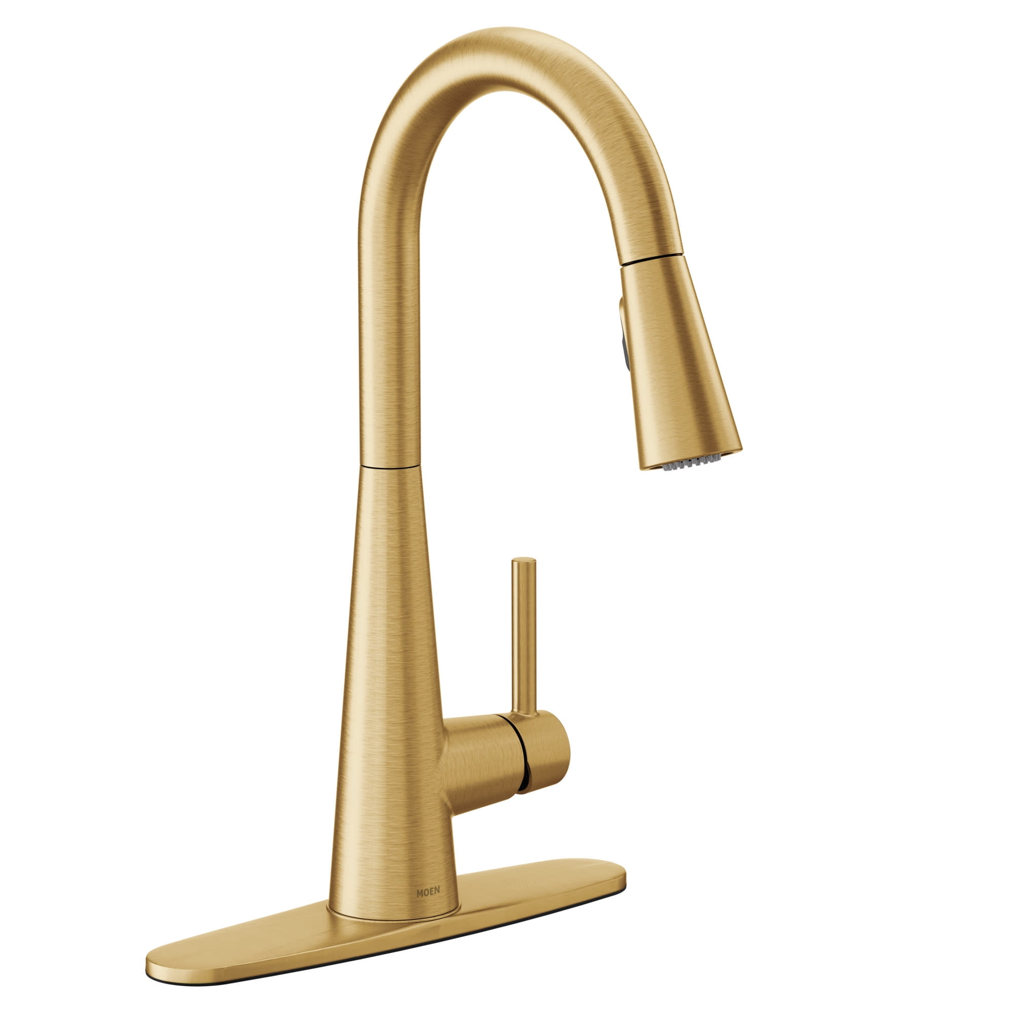Gold Modern Deck Mounted Kitchen Faucet with Pull-out Spray