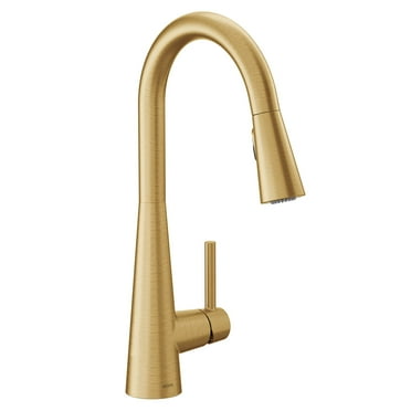 Moen 7864 Sleek 1.5 GPM Single Hole Pull Down Kitchen Faucet - Gold