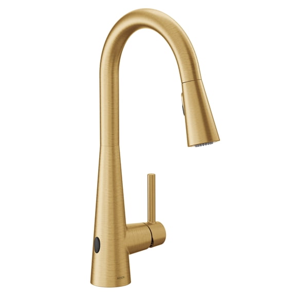 Moen 7864EWBG Sleek 1.5 GPM Single Hole Pull Down Kitchen Faucet - Gold