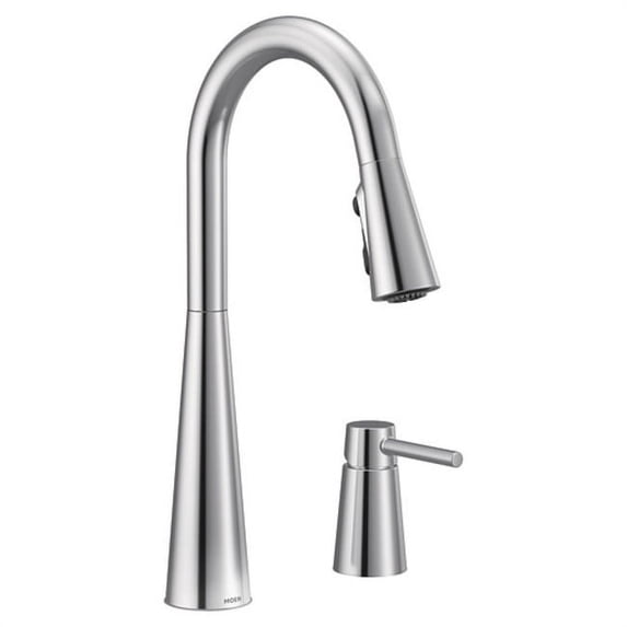 Moen 7871 Sleek One-Handle High Arc Kitchen Faucet, Chrome