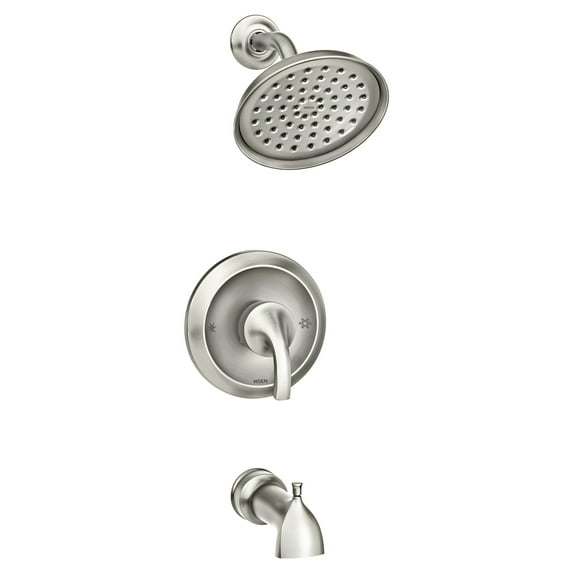 Moen Hamden 82303SRN Posi-Temp Tub and Shower Faucet in Spot Resist Brushed Nickel (Valve Included)