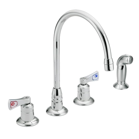 Moen Commercial M-Dura Kitchen Faucet with Side Spray with 2.5-Inch handles 2.2 gpm