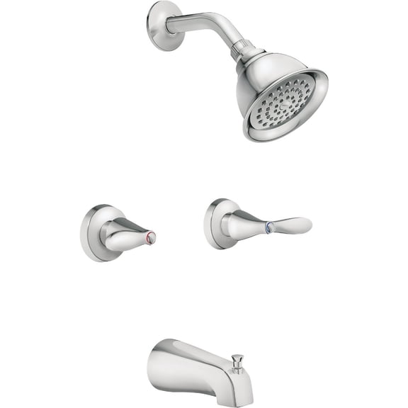Moen 82602 Adler Double Handle Traditional Tub And Shower Trim Package - Chrome