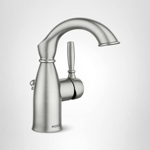 Moen Sarona Spot Resist Brushed Nickel One-Handle Single Hole Rustic Farmhouse Bathroom Sink Faucet with Optional Deckplate, 84144SRN