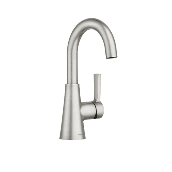 Moen 84310SRN Mikah Spot resist brushed nickel one-handle high arc bathroom faucet