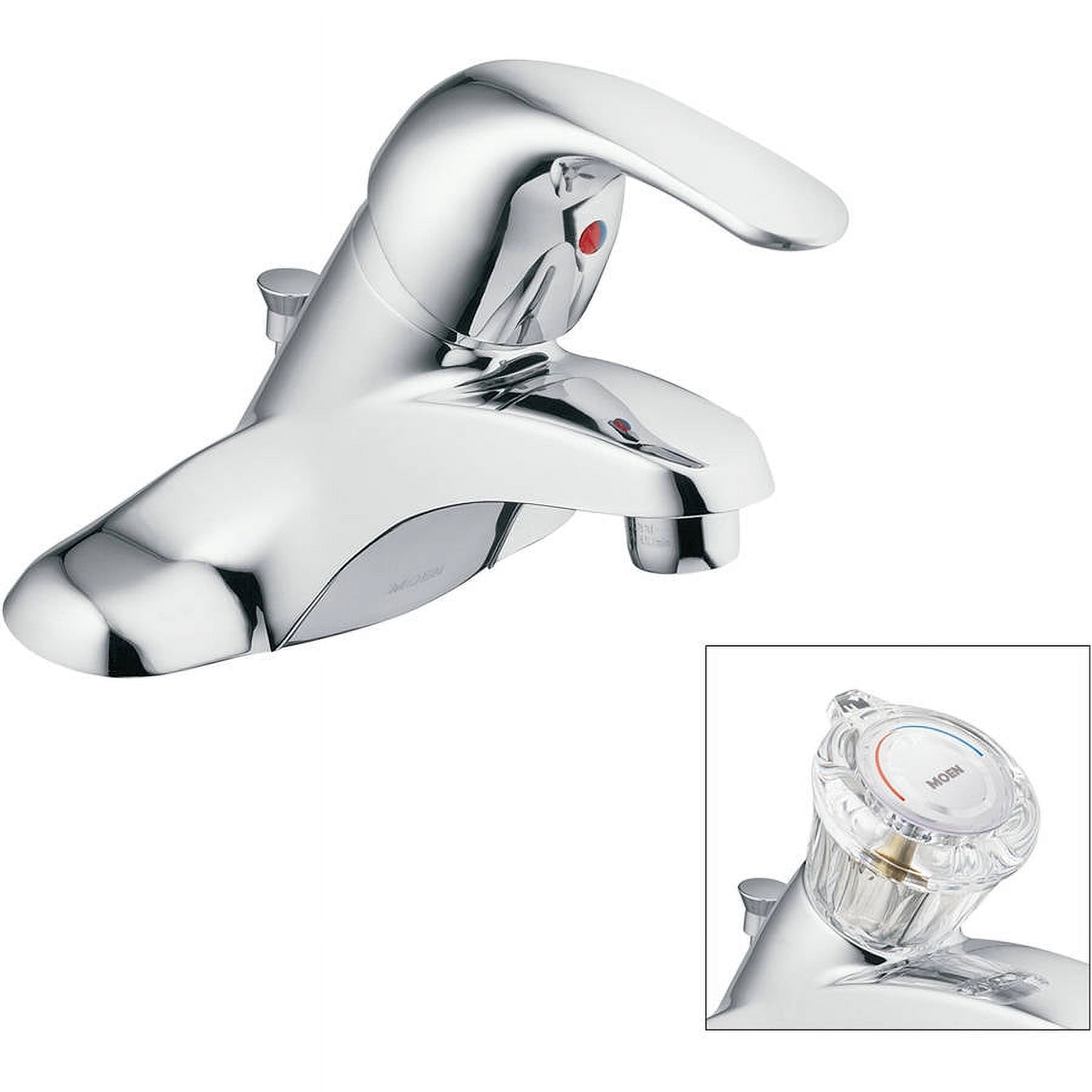 Polished Chrome Single-Handle Low Arc Bathroom Faucet