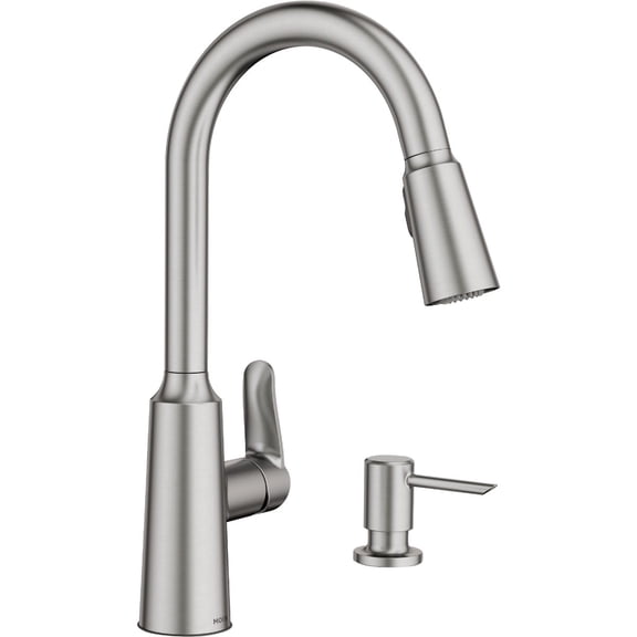 Moen 87028SRS Edwyn Spot Resist Sta Inless 1Handle Deck Mount Pulldown Kitchen Faucet, Stainless Steel