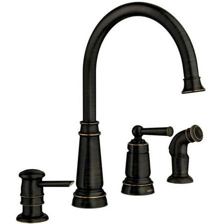 Moen 87042BRB Edison One-Handle High Arc Kitchen Faucet Mediterranean Bronze