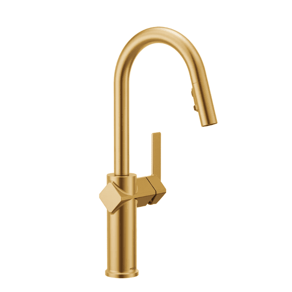 Moen 87492BG Joric Brushed Gold Single Handle Deck-mount Pull-down Kitchen Faucet with Sprayer