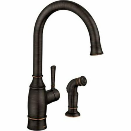 Moen Noell Mediterranean Bronze Traditional Single-Handle Standard Kitchen Faucet with Side Sprayer, 87506BRB