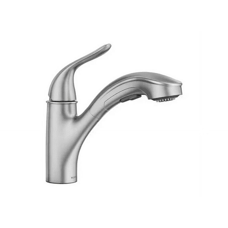 MOEN Brecklyn Single-Handle Pull-Out Sprayer Kitchen Faucet with Power Clean in Spot Resist Stainless MOEN Brecklyn Single-Handle Pull-Out Sprayer Kitchen Faucet with Power Clean in Spot Resist Stainless
