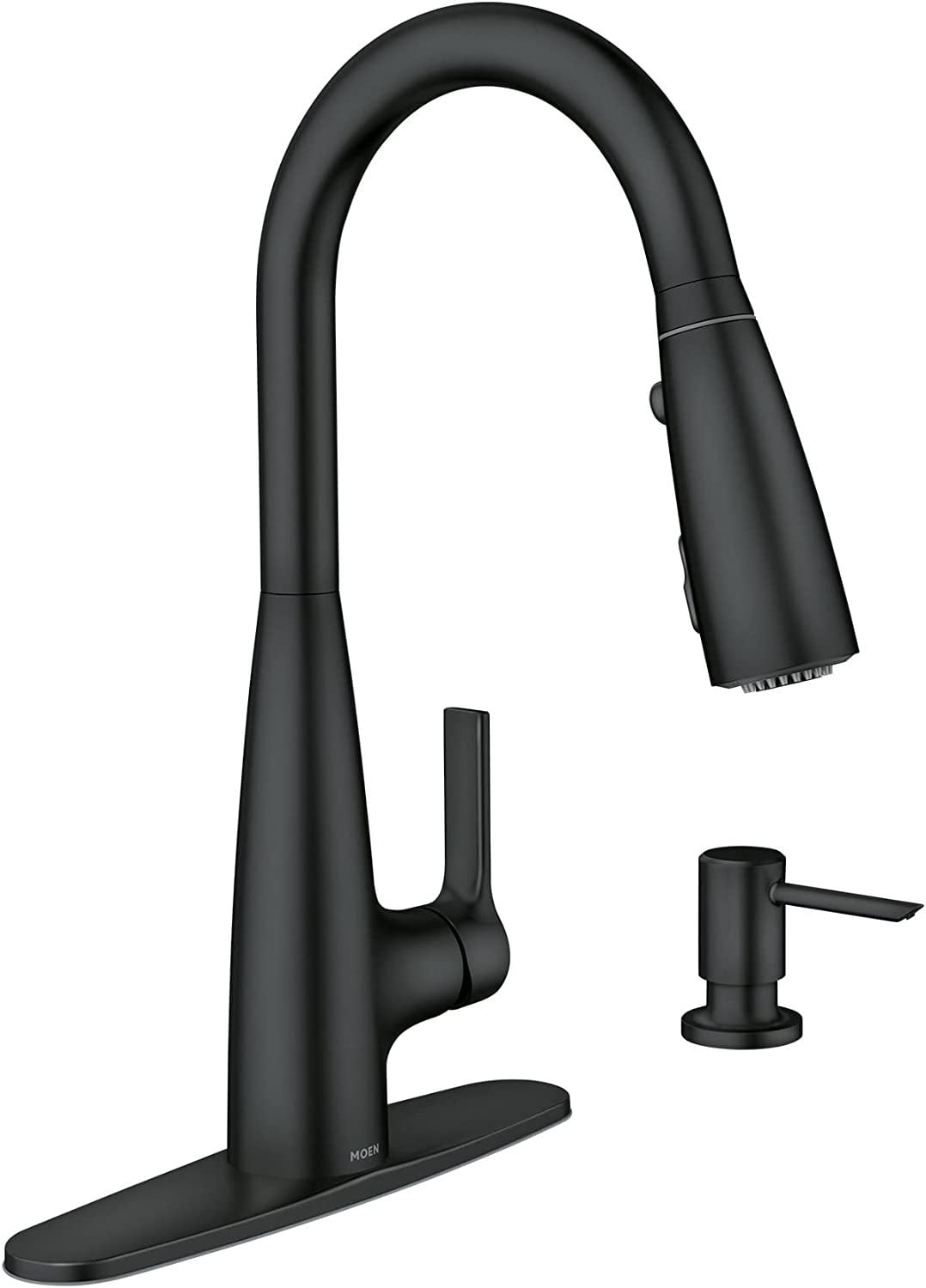 Matte Black Touchless Single-Handle Pull-Down Kitchen Faucet with Spray