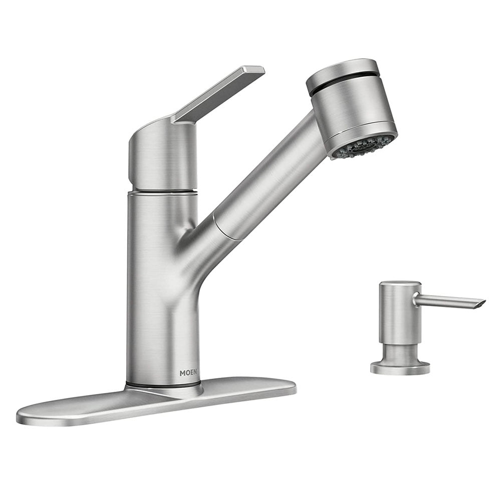 Moen 87701SRS Sombra SingleHandle PullOut Sprayer Kitchen Faucet with