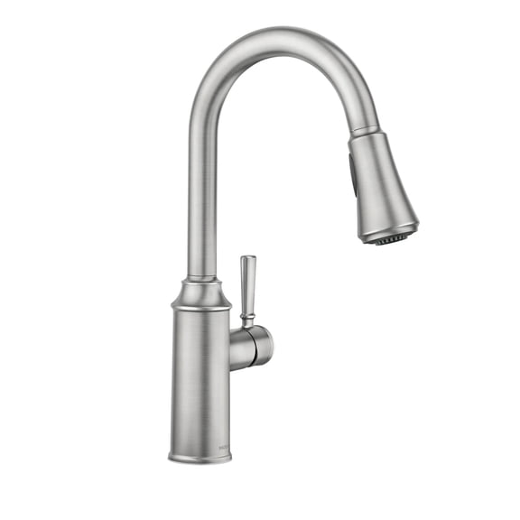 Moen Conneaut One Handle Pulldown Kitchen Sink Faucet with Reflex Docking and Power Clean, Spot Resist Stainless