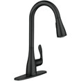 thumbnail image 1 of Moen 87912BL Georgene Matte Black Single Handle High-Arc Kitchen Faucet with Sprayer Function (Deck Plate Included), 1 of 5