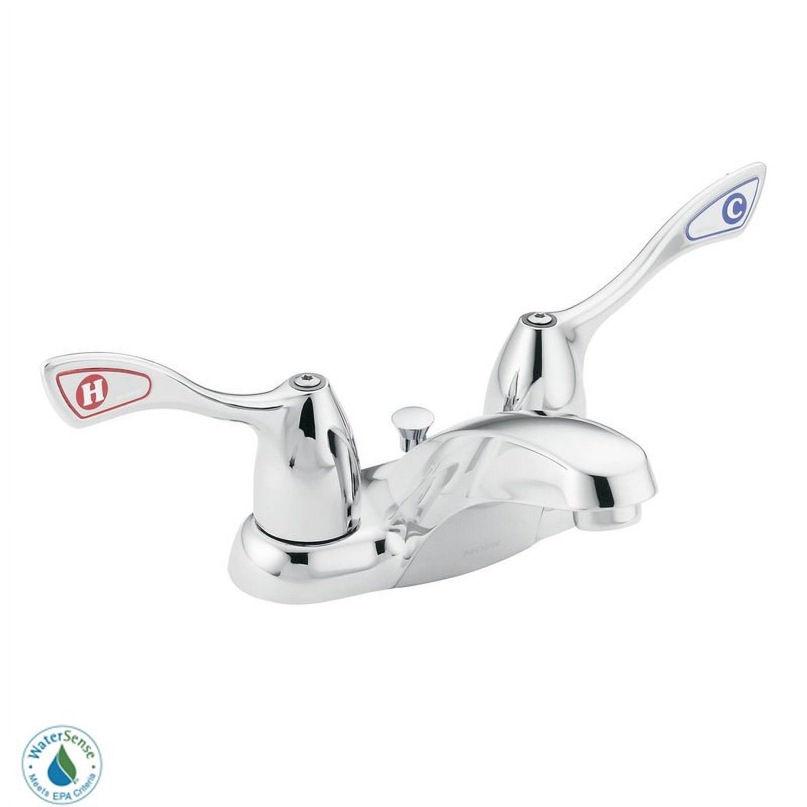 Chrome Two-Handle Centerset Bathroom Faucet