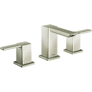 Moen 90 Degree Brushed Nickel Two-Handle Bathroom Faucet