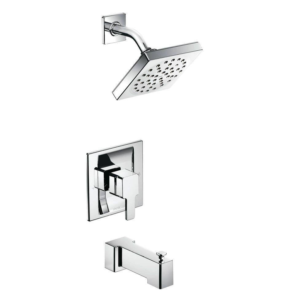 Contemporary Chrome Black Wall-Mounted Rain Shower System