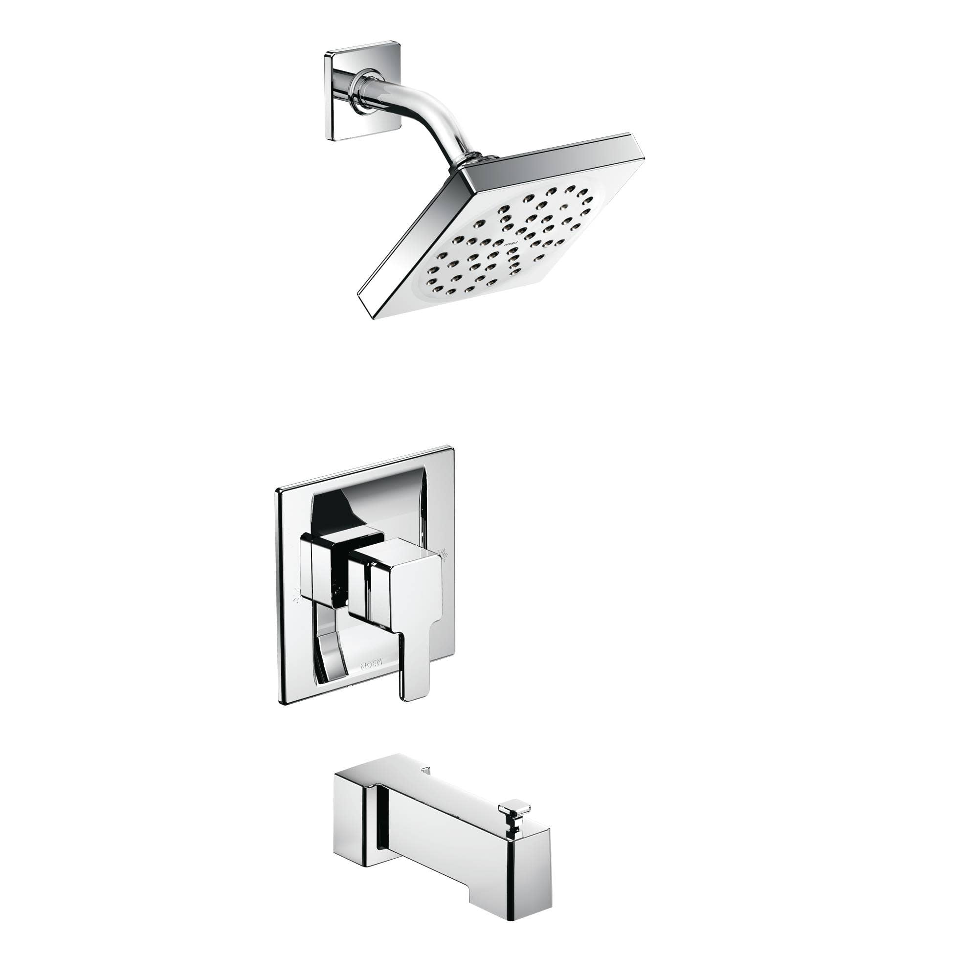 Contemporary Chrome Black Wall-Mounted Rain Shower System