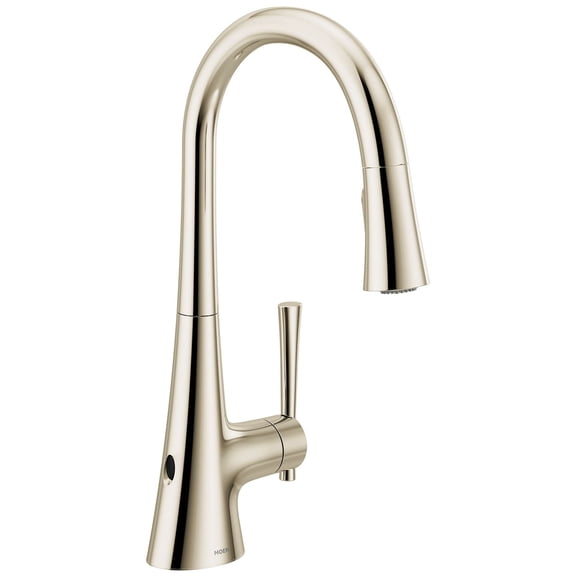 Moen 9126EWNL Kurv Touchless 1-Handle Pull-Down Sprayer Kitchen Faucet in Polished Nickel