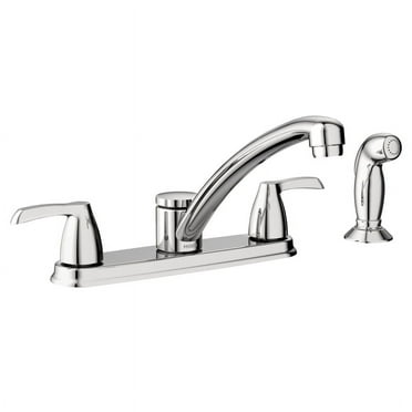 Moen Adler Chrome Two-Handle Low Arc Kitchen Faucet with Side Sprayer