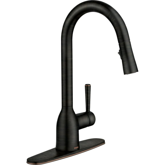 Moen Adler Series 87233BRB Pull-Down Kitchen Faucet, 1.5 gpm, 1-Faucet Handle, 1-Faucet Hole, Metal, Lever Handle