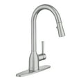 thumbnail image 1 of Moen Adler Spot Resist Stainless Single Hole One-Handle Pull Down Kitchen Faucet, 87233SRS, 1 of 10