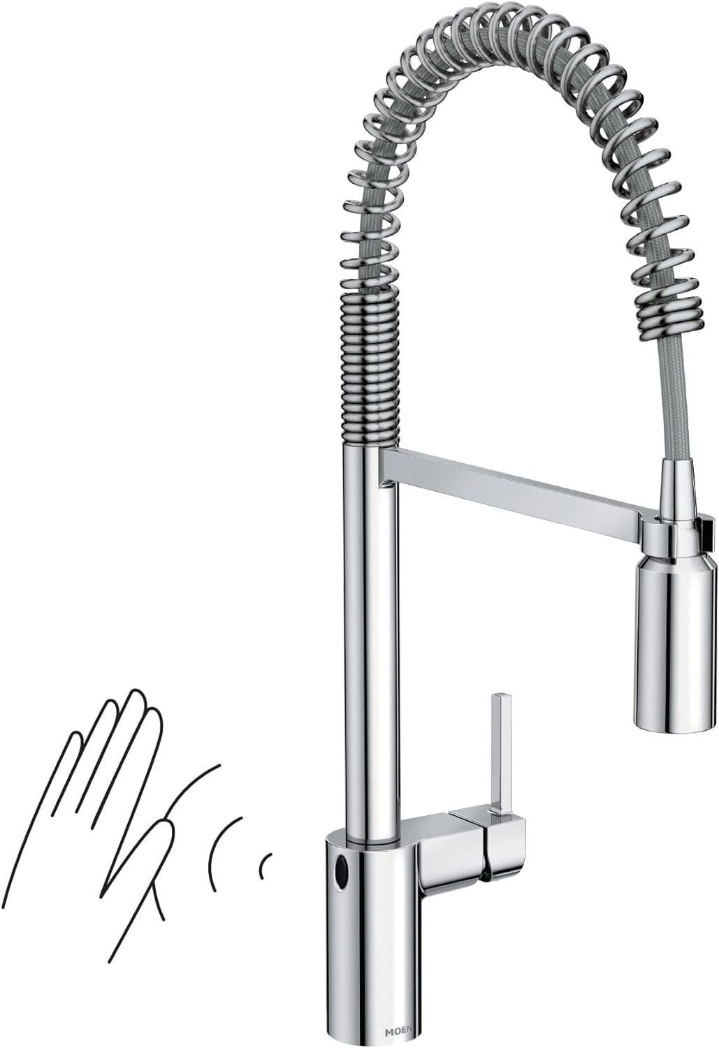 Chrome Touchless Pull-Down Kitchen Faucet with Spray