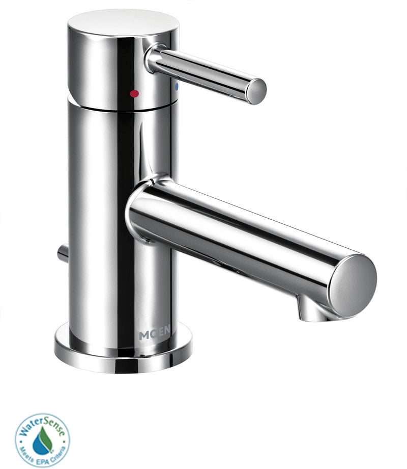 Chrome Single Handle Low Profile Bathroom Faucet